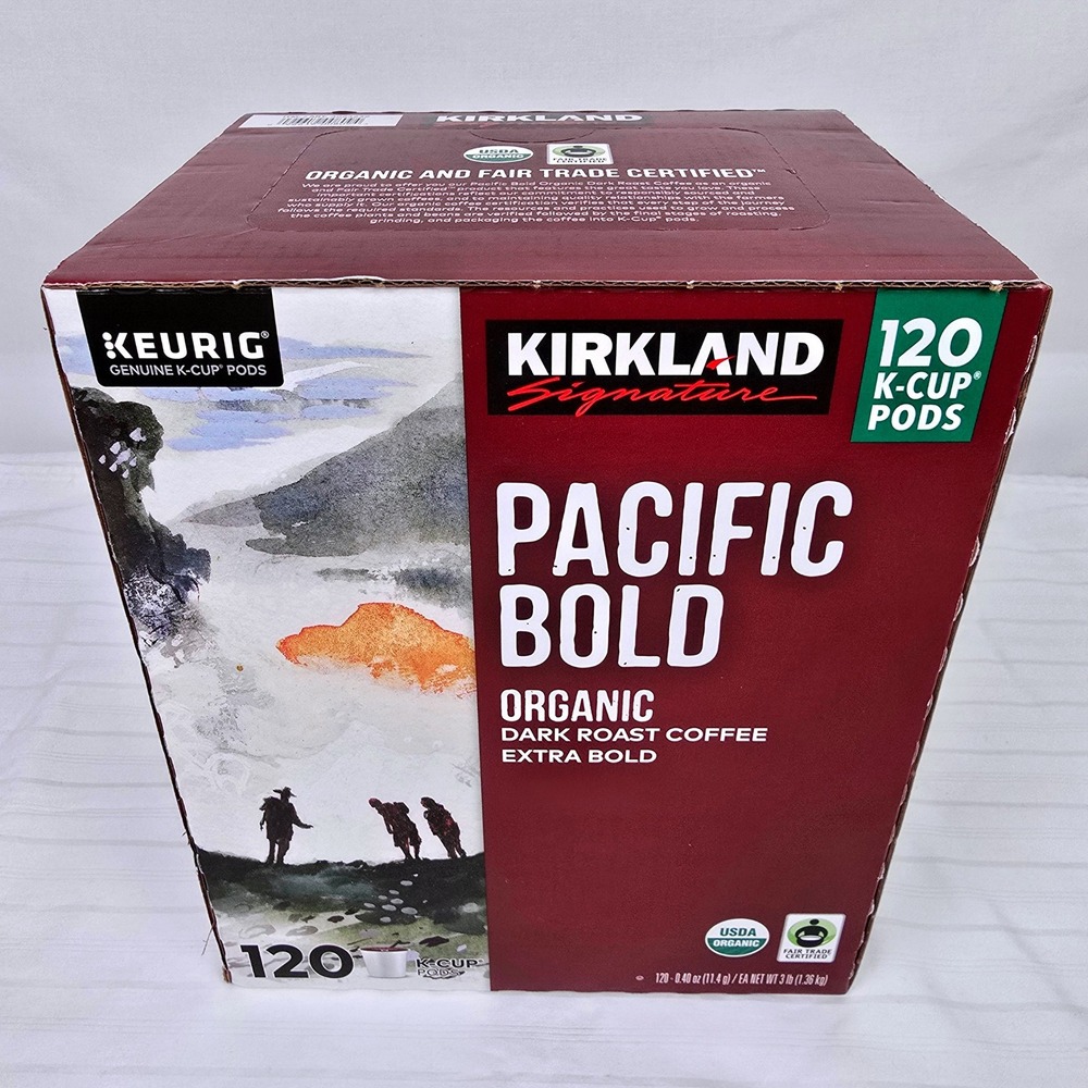 Kirkland Signature Pacific Bold‎ Organic Dark Roast Coffee 120 Keurig K-Cup Pods